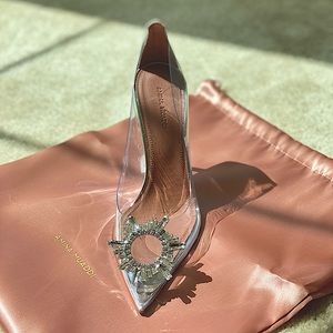 Amina Muaddi Begum Plexi Jewel Pumps